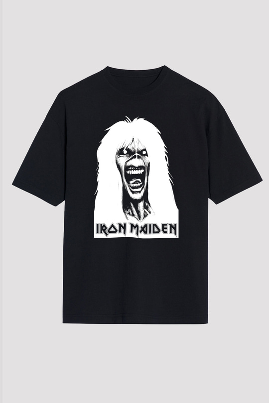 Iron Maiden Siyah Unisex Oversize Tişört T-Shirt