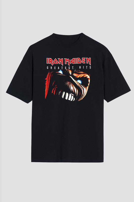 Iron Maiden Siyah Unisex Oversize Tişört T-Shirt