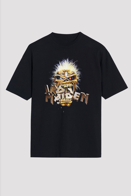 Iron Maiden Siyah Unisex Oversize Tişört T-Shirt