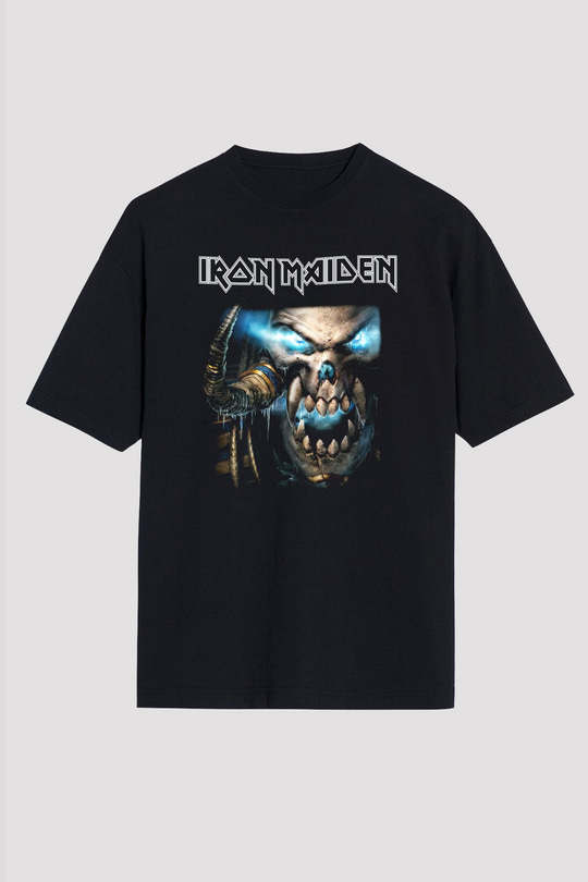 Iron Maiden Siyah Unisex Oversize Tişört T-Shirt
