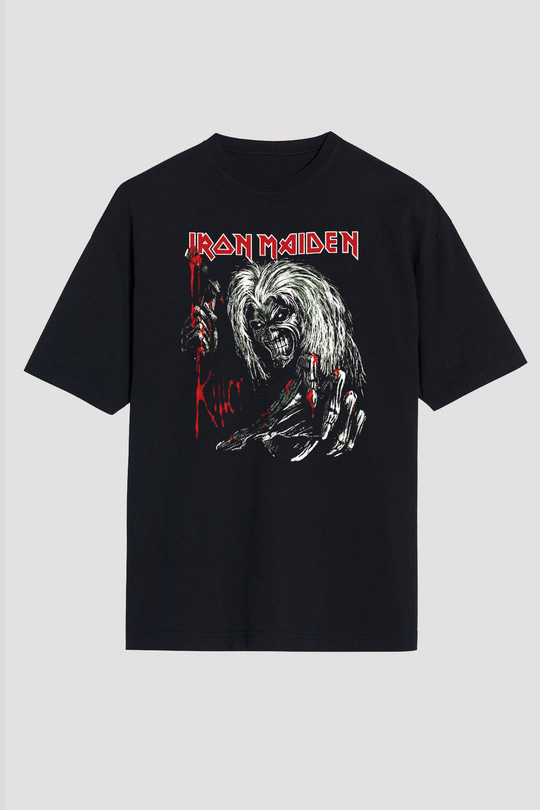 Iron Maiden Siyah Unisex Oversize Tişört T-Shirt