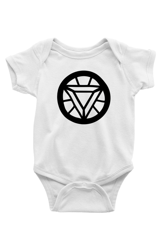 Iron Man Baskılı Beyaz Unisex Bebek Body - Zıbın