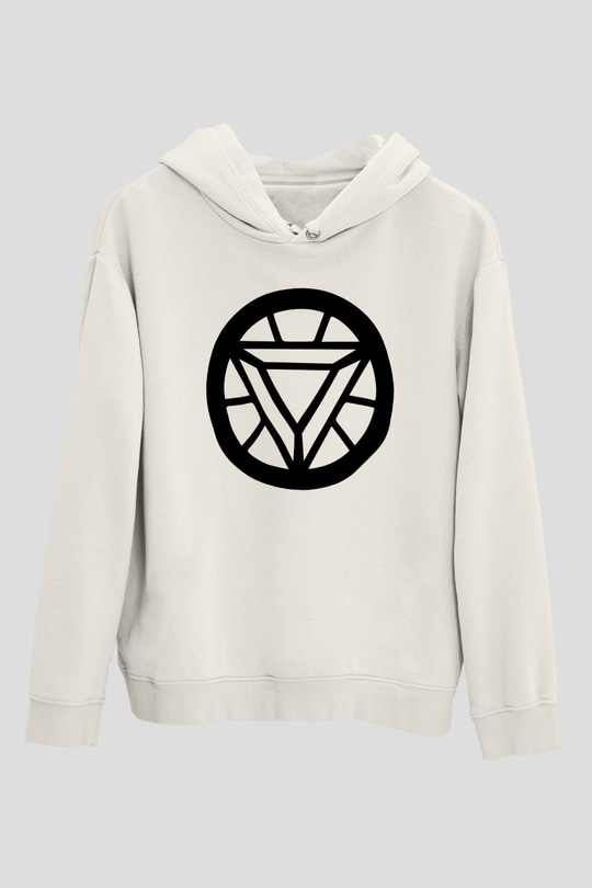 Iron Man Beyaz Unisex Hoodie