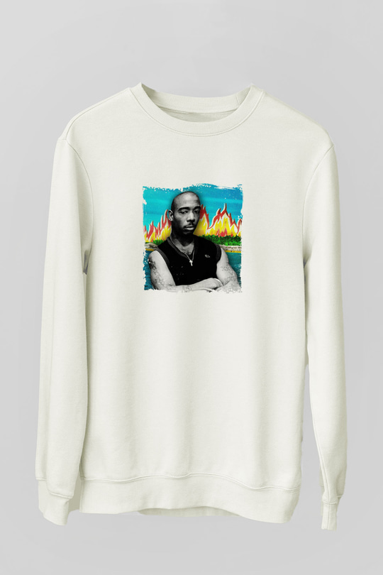 Ja Rule Baskılı Unisex Beyaz Sweatshirt