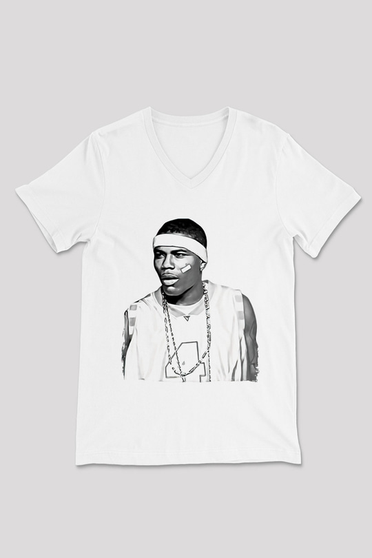 Ja Rule Beyaz Unisex V Yaka Tişört
