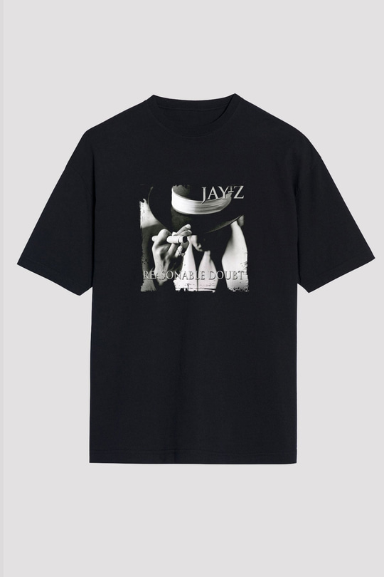 Jay-Z Baskılı Unisex Oversize Siyah Tişört