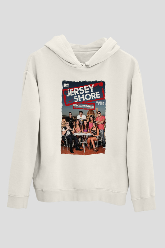 Jersey Shore Beyaz Unisex Hoodie