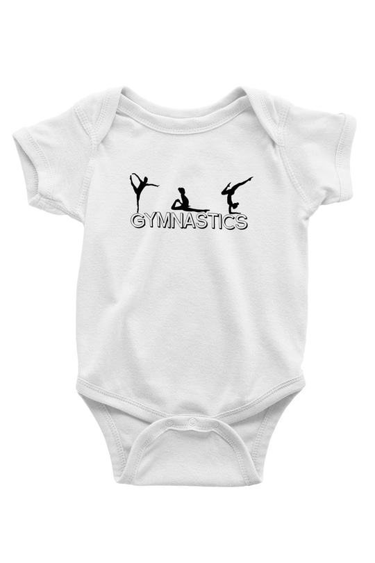 Jimnastik Baskılı Beyaz Unisex Bebek Body - Zıbın
