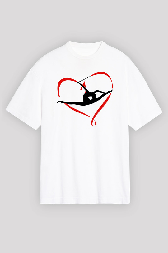Jimnastik Beyaz Unisex Oversize Tişört T-Shirt