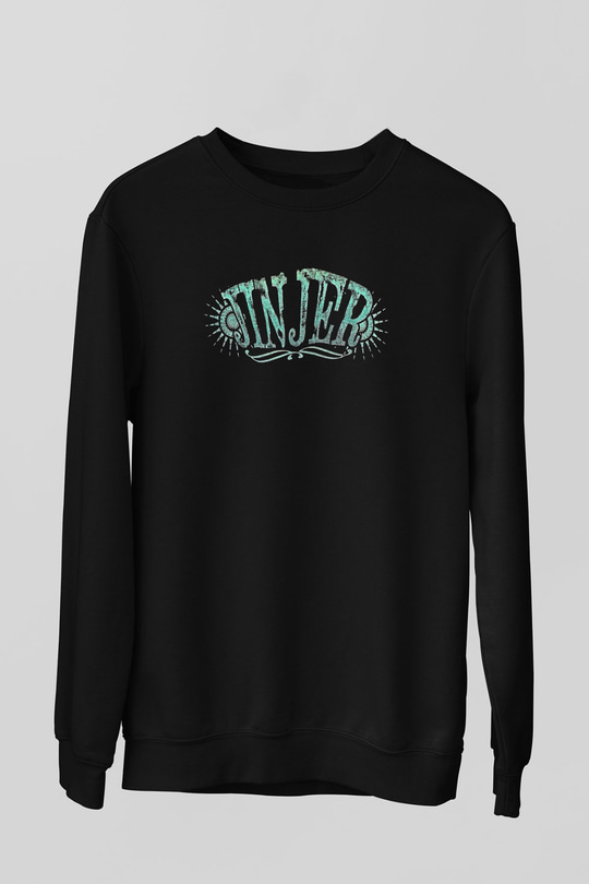 Jinjer Baskılı Unisex Siyah Sweatshirt