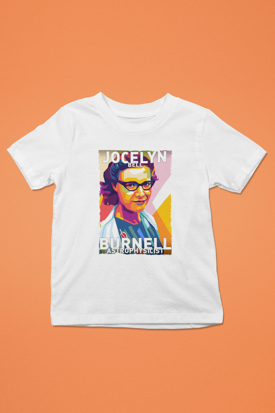 Jocelyn Bell Burnell Baskılı Unisex Beyaz Çocuk Tişörtü - Tshirt