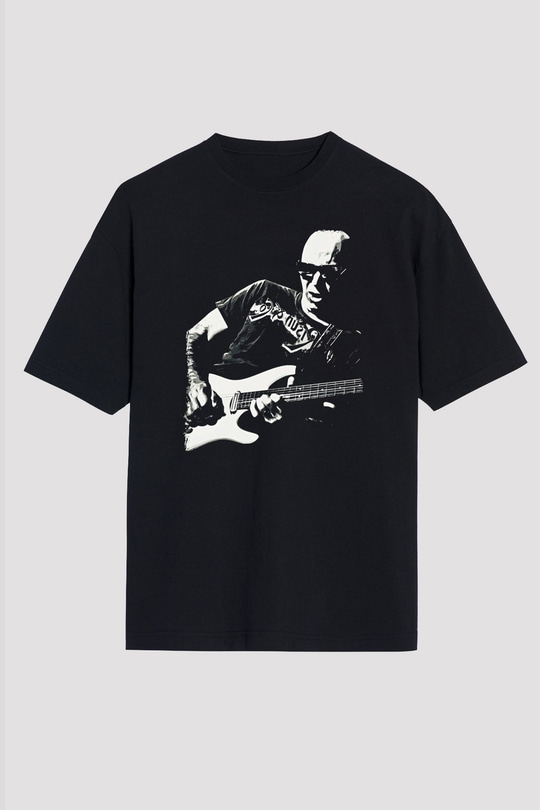 Joe Santriani Baskılı Unisex Siyah Oversize Tişört - Tshirt