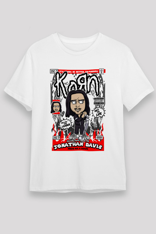 Jonathan Davis KoRn  Baskılı Unisex Beyaz Tişört