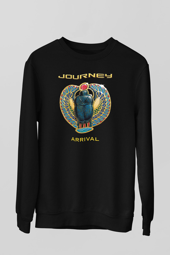 Journey Baskılı Unisex Siyah Sweatshirt