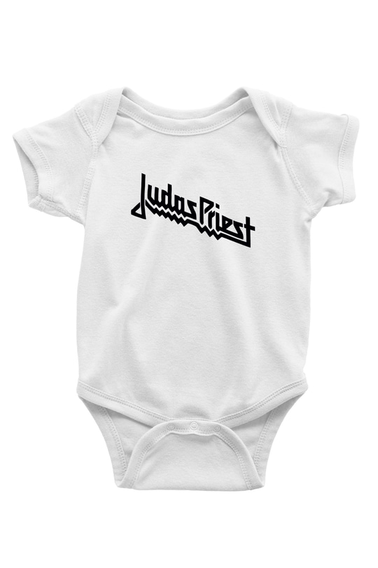 Judas Priest Baskılı Beyaz Unisex Bebek Body - Zıbın