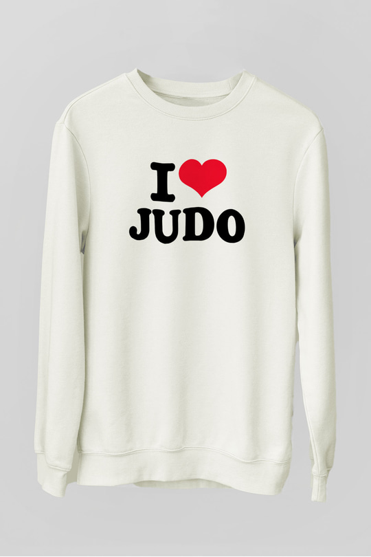 Judo Beyaz Unisex Sweatshirt