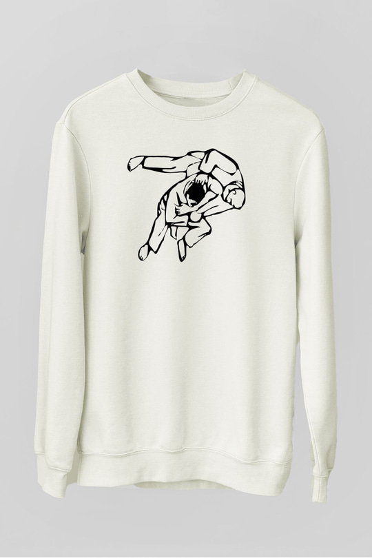 Judo Beyaz Unisex Sweatshirt