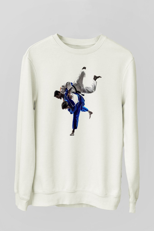 Judo Beyaz Unisex Sweatshirt