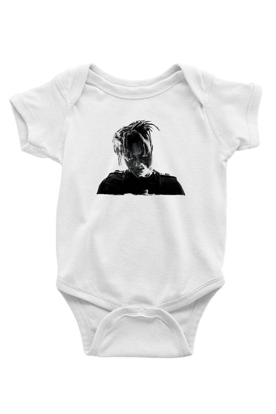 Juice Wrld Baskılı Beyaz Unisex Bebek Body - Zıbın