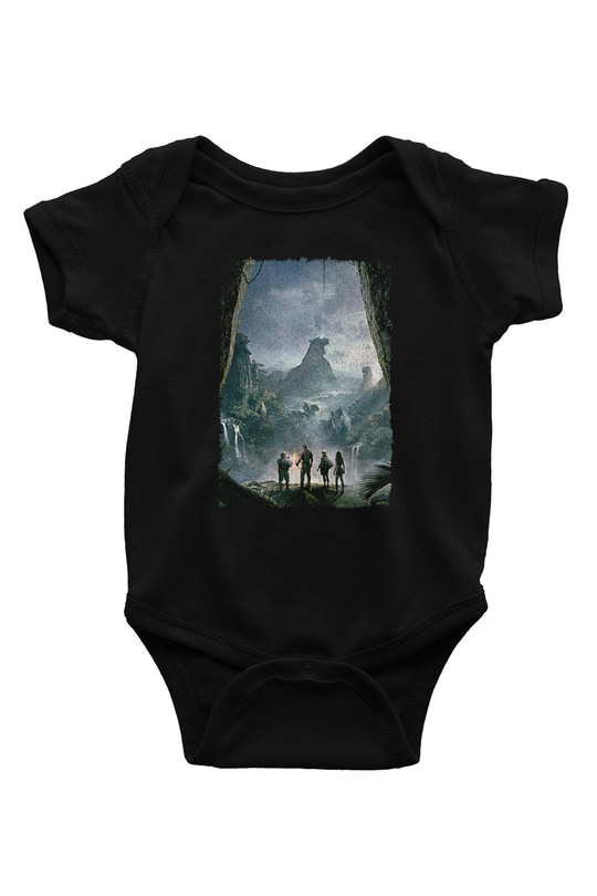 Jumanji Baskılı Unisex Siyah Bebek Body - Zıbın