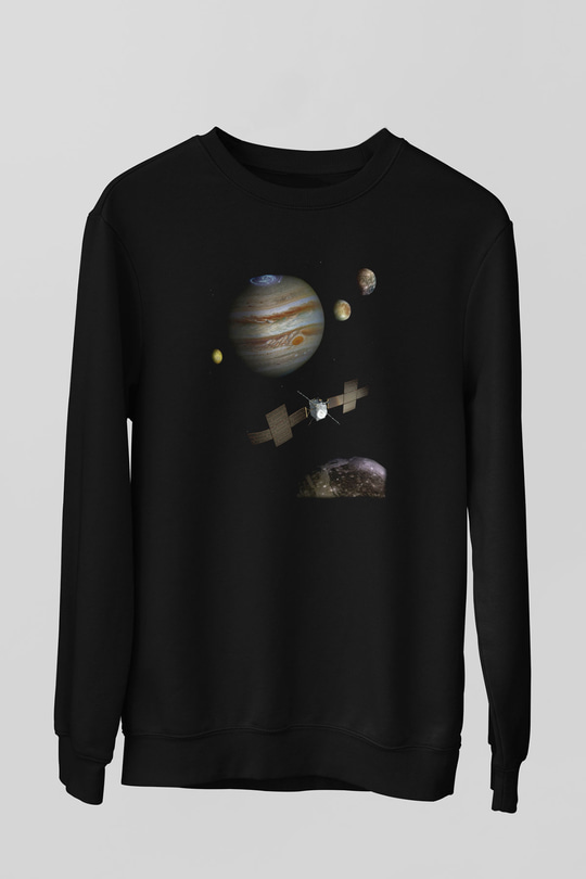 Jüpiter Siyah Unisex Sweatshirt