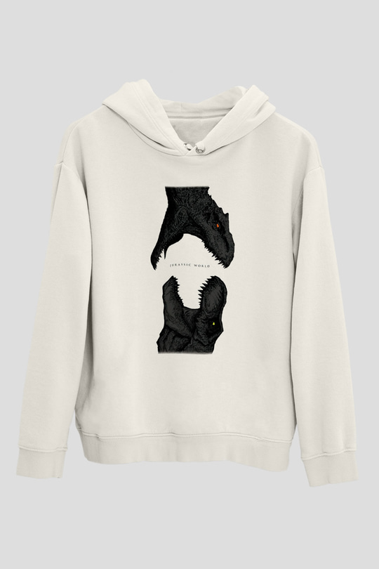 Jurassic Park Beyaz Unisex Hoodie