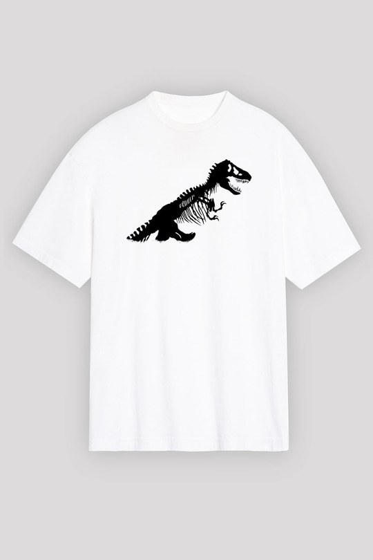 Jurassic Park Beyaz Unisex Oversize Tişört T-Shirt