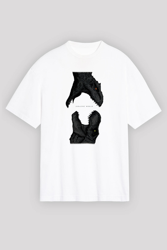 Jurassic Park Beyaz Unisex Oversize Tişört T-Shirt