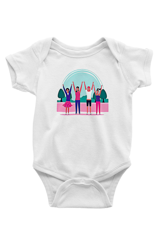 Kadınlar Günü Baskılı Beyaz Unisex Bebek Body - Zıbın