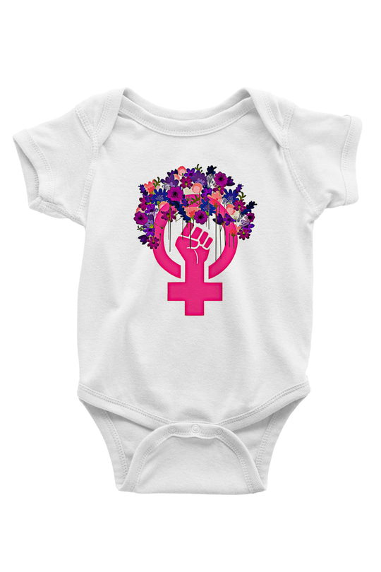 Kadınlar Günü Baskılı Beyaz Unisex Bebek Body - Zıbın
