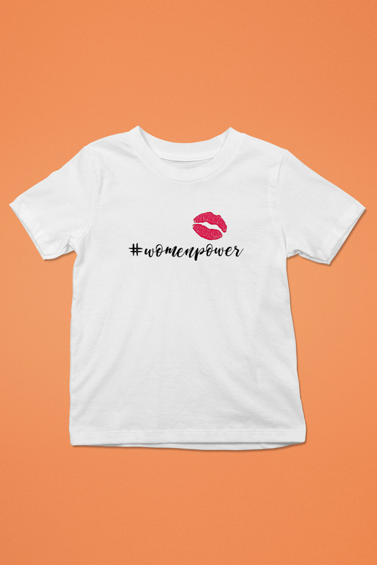 Kadınlar Günü Baskılı Beyaz Unisex Beyaz Çocuk Tişört - Tshirt