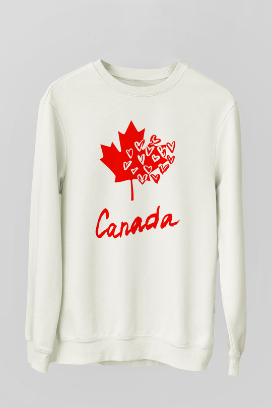 Kanada Beyaz Unisex Sweatshirt