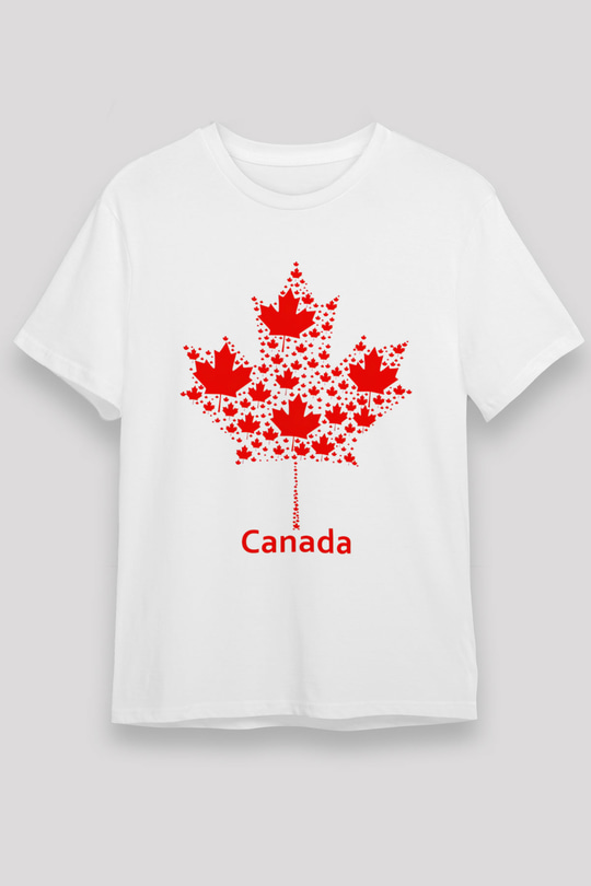Kanada Beyaz Unisex Tişört T-Shirt - TişörtFabrikası
