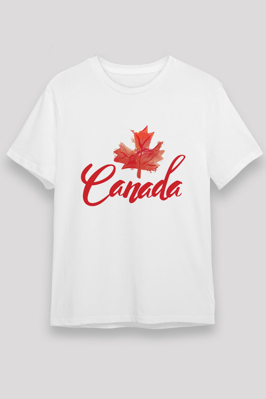 Kanada Beyaz Unisex Tişört T-Shirt - TişörtFabrikası