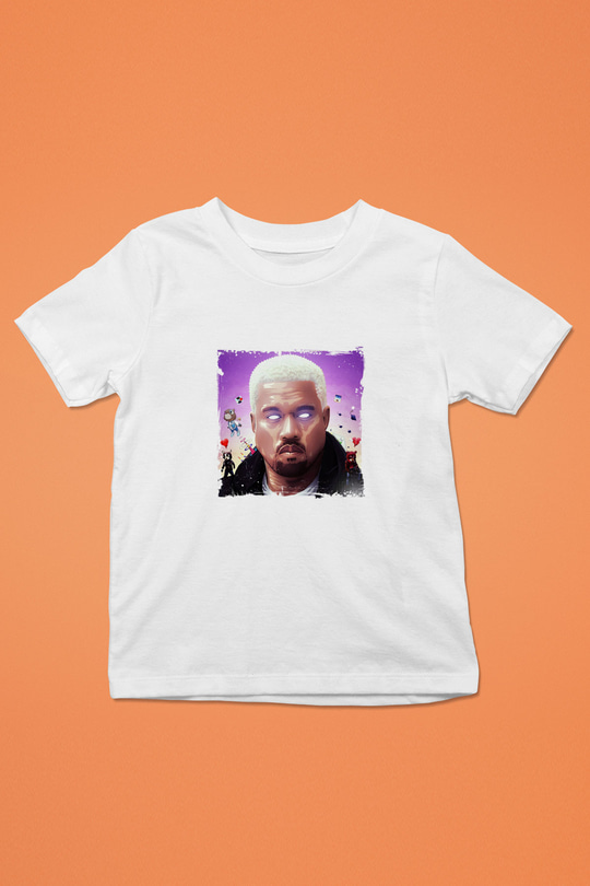 Kanye West Baskılı Unisex Beyaz Çocuk Tişört