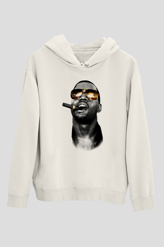 Kanye West Beyaz Unisex Kapşonlu Sweatshirt