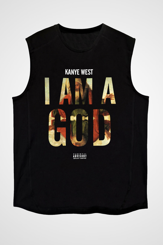 Kanye West Siyah Unisex Kolsuz Tişört