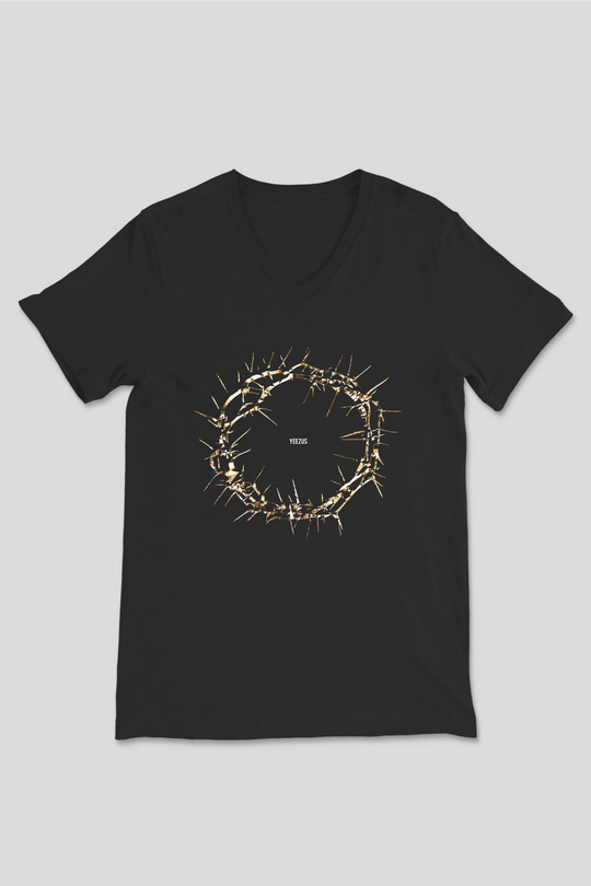 Kanye West Siyah Unisex V Yaka Tişört T-Shirt