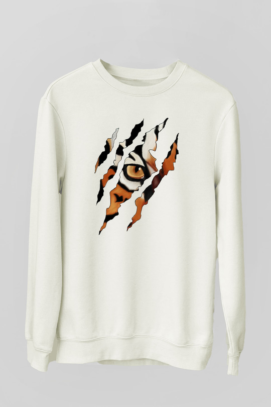 Kaplan Beyaz Unisex Sweatshirt