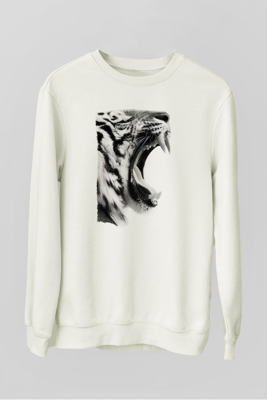 Kaplan Beyaz Unisex Sweatshirt