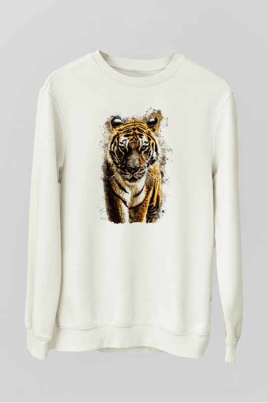 Kaplan Beyaz Unisex Sweatshirt