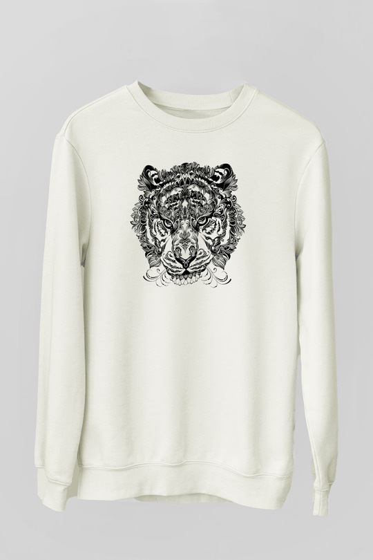 Kaplan Beyaz Unisex Sweatshirt
