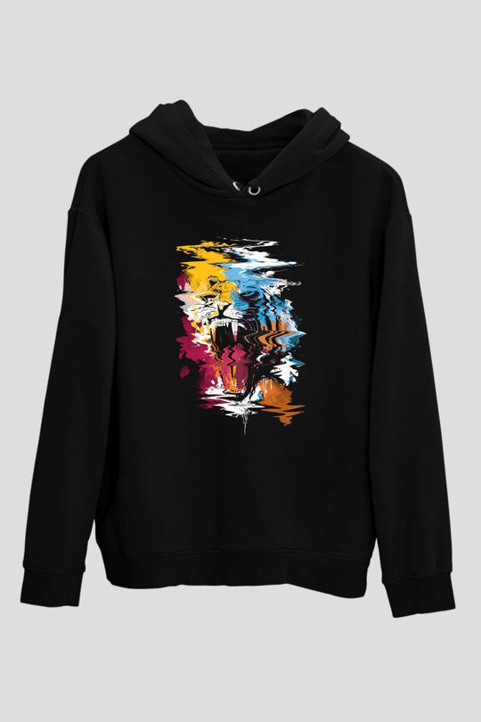 Kaplan Siyah Unisex Hoodie