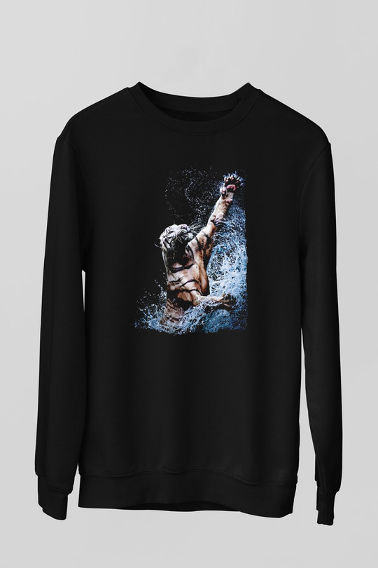 Kaplan Siyah Unisex Sweatshirt
