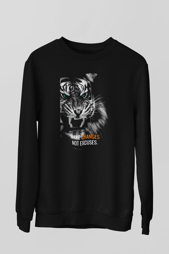 Kaplan Siyah Unisex Sweatshirt