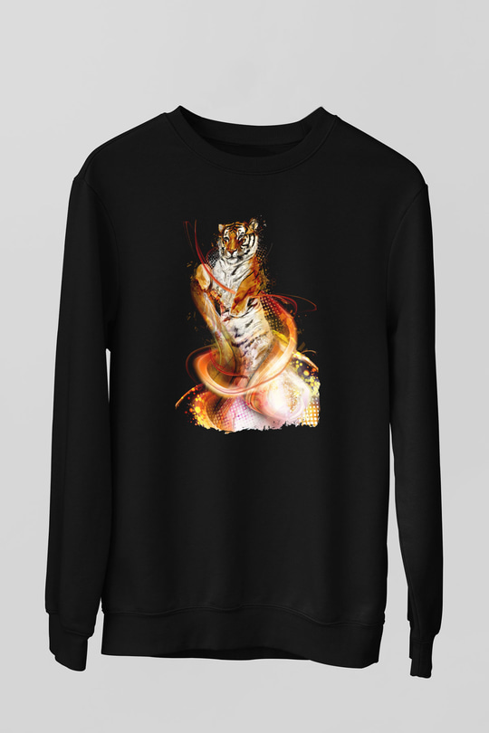 Kaplan Siyah Unisex Sweatshirt