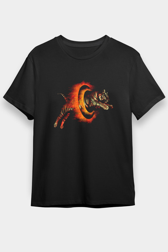Kaplan Siyah Unisex Tişört T-Shirt - TişörtFabrikası