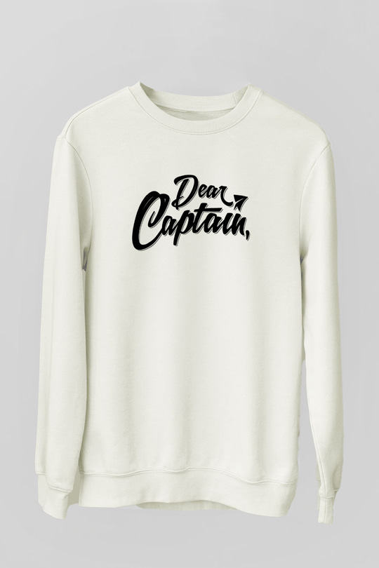 Kaptan Beyaz Unisex Sweatshirt