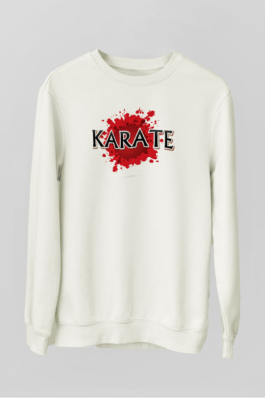 Karate Beyaz Unisex Sweatshirt