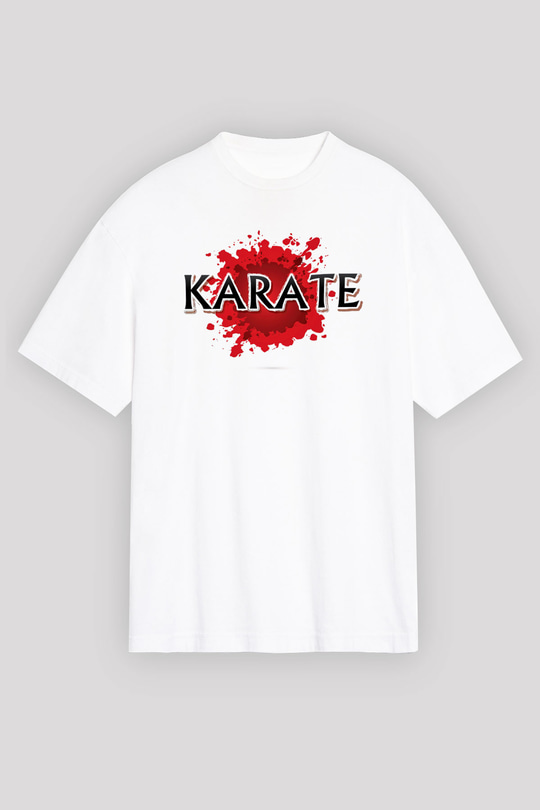 Karate Beyaz Unisex Tişört T-Shirt - TişörtFabrikası